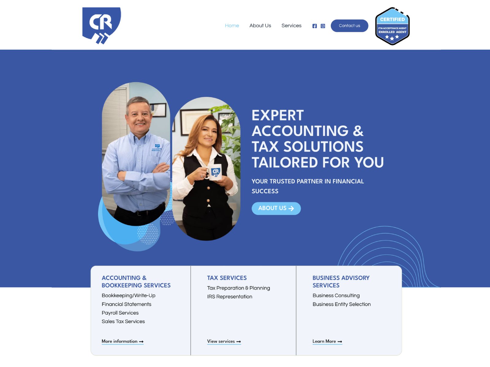 Sitio web de CR Accounting Services